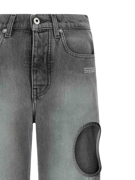 26SS 오프화이트 스트레이트 팬츠 OWYA06ES26DEN0021101 Grey - OFF WHITE