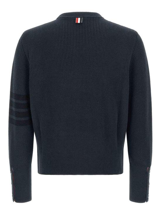 26SS 톰브라운 코튼 가디건 스티치 4바 풀오버 MKA580AY3065415 Blue - THOM BROWNE