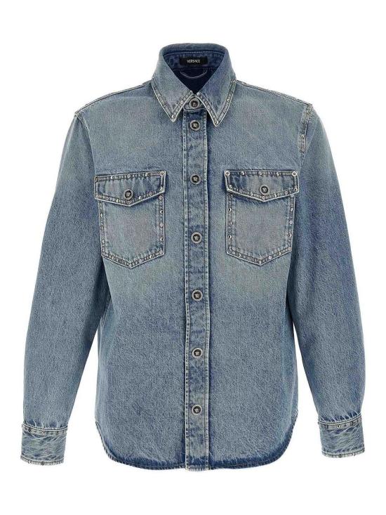 26SS 베르사체 데님 셔츠 10227471A168041D190 Light Blue