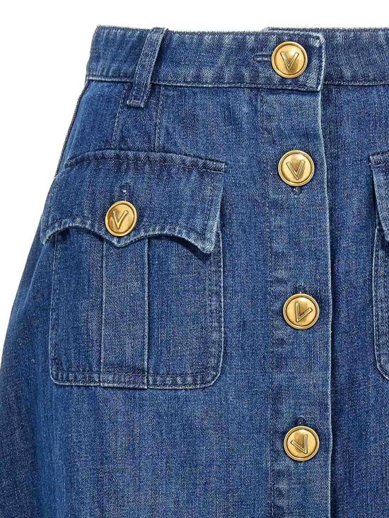 25SS 발렌티노 가라바니 미디 스커트 B3DD18L94C558 Blue - VALENTINO GARAVANI