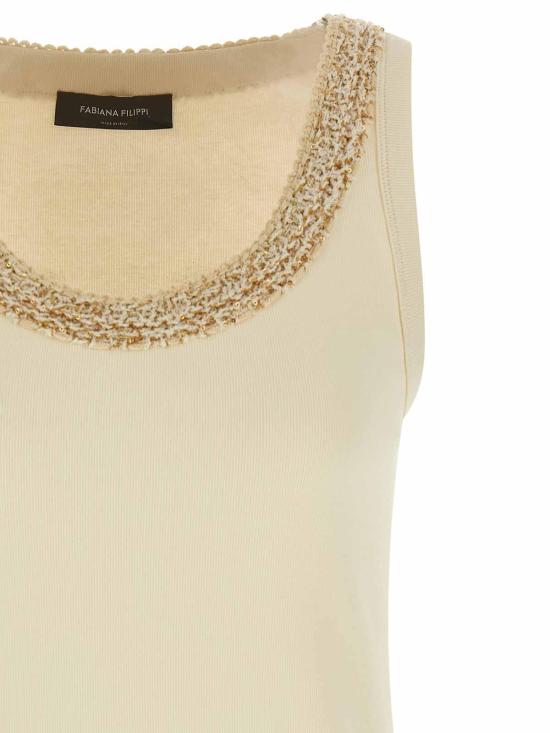 26SS 파비아나 필리피 민소매 티셔츠 JED266F602L9180145 Beige - FABIANA FILIPPI