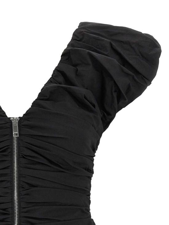 26SS 가니 투웨이 집 클로저 러치드 슬리브리스 탑 A1040071099 Black - GANNI