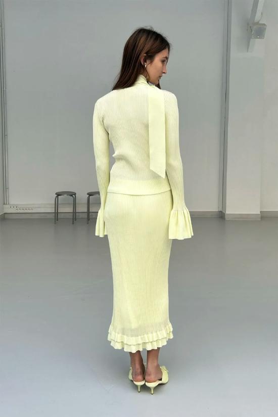  샘디 미디 스커트 사엠디 써니펜 스커트 옐로우 - SAEMDI