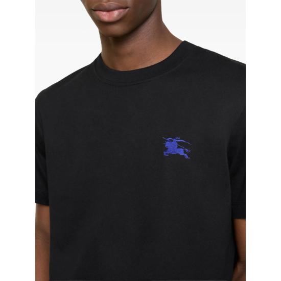  버버리 반팔 티셔츠 자수 로고 티셔츠 블랙 - BURBERRY