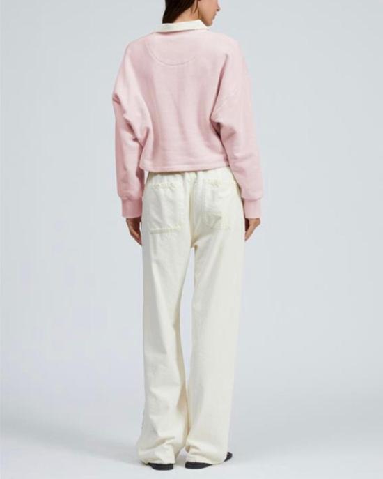  랙앤본 스웨터 Rag & Bone 빈티지 테리 오버사이즈 폴로 스웨트셔츠 피오니 - RAG & BONE