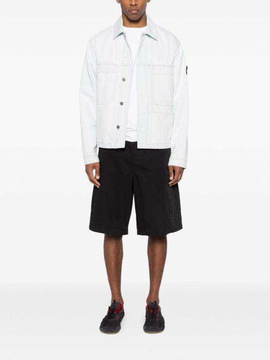  스톤 아일랜드 데님 자켓 데님 코튼 재킷 클리어 블루 - STONE ISLAND