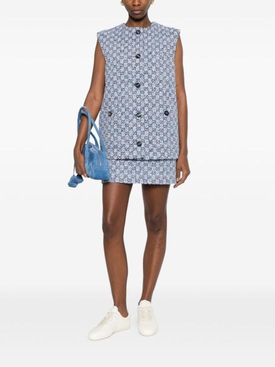  구찌 베스트 GG 트위드  클리어 블루 - GUCCI