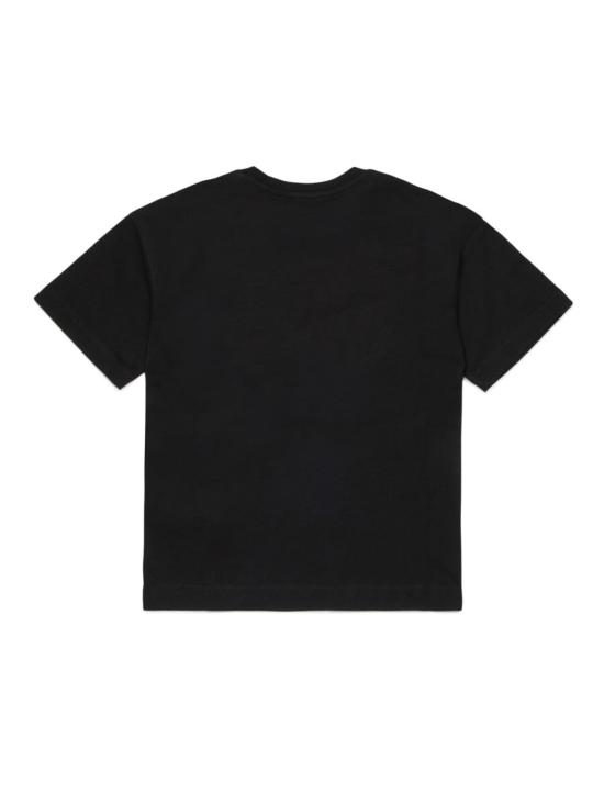  [키즈] 디젤 티셔츠 로고가 있는 아동용 티셔츠 (블랙) - DIESEL