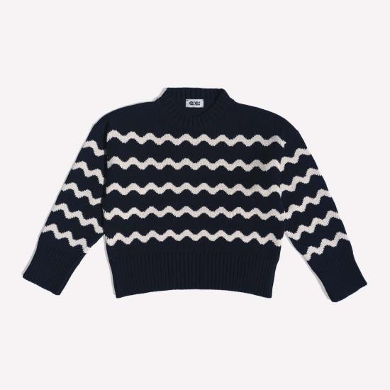  지지 니트웨어 스웨터 이슬라 웨이브 스트라이프 - GIGI KNITWEAR