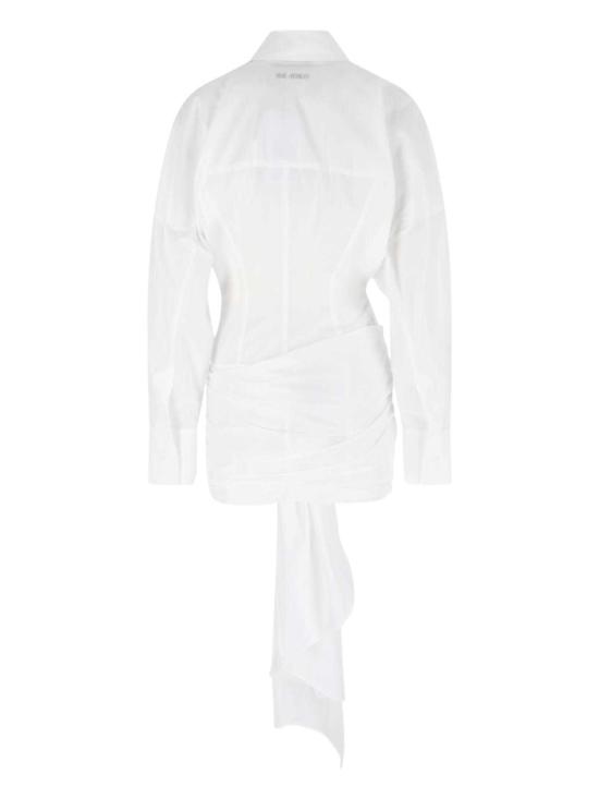  디 아티코 숏 원피스 아티코 미니 셔미지에 드레스 화이트 - THE ATTICO