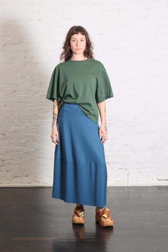  라보아트 미디 스커트 Labo.Art Cobi 저지 + 우븐 스커트 - LABO.ART