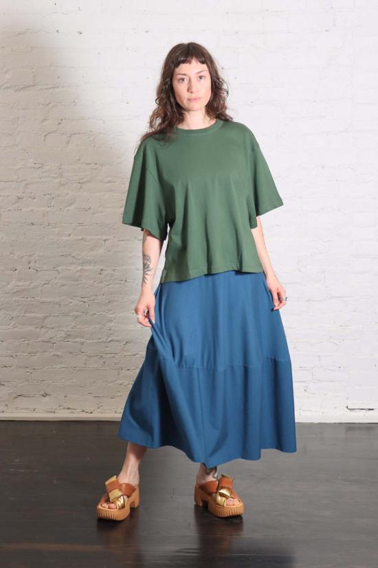  라보아트 미디 스커트 Labo.Art Cobi 저지 + 우븐 스커트 - LABO.ART