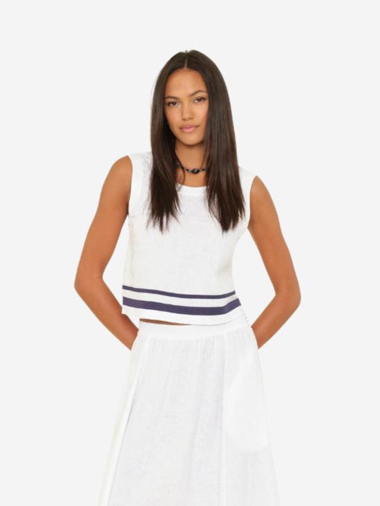  시레나 민소매 티셔츠 레니 탑 화이트 - XIRENA