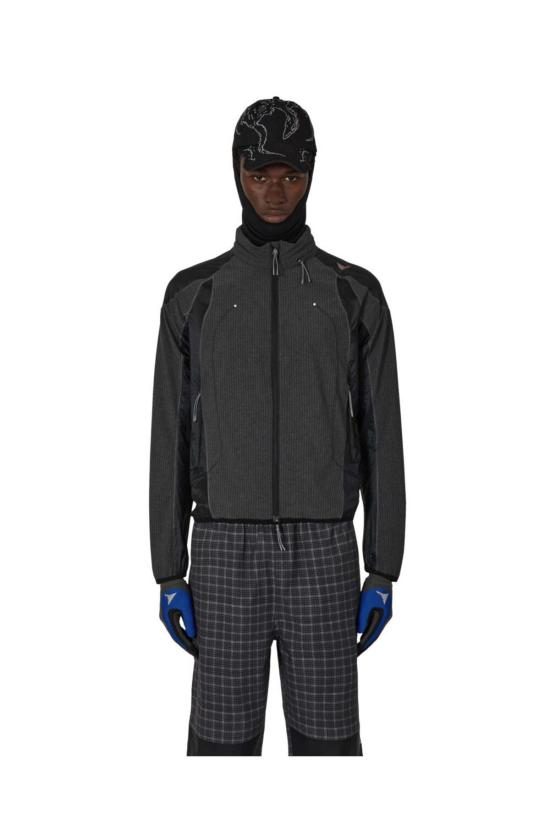  로아 자켓 넘 핀스트라이프 후드 윈드 재킷 블랙