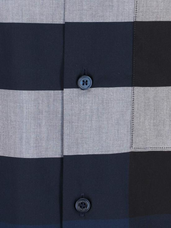  버버리 반팔 티셔츠 체크 셔츠 블루 - BURBERRY