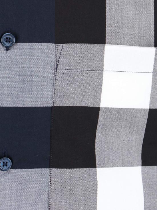  버버리 반팔 티셔츠 체크 셔츠 블루 - BURBERRY