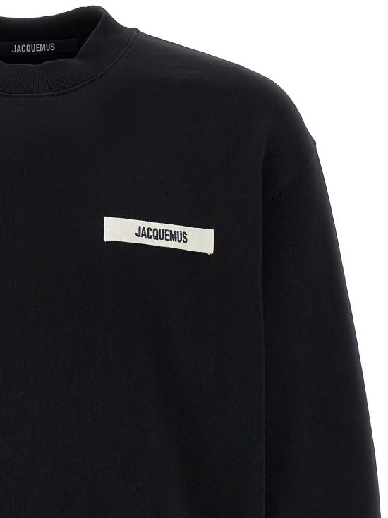  자크뮈스 긴팔 티셔츠 르 스웨트셔츠 그로스 그레인 스웨트셔츠 블랙 - JACQUEMUS