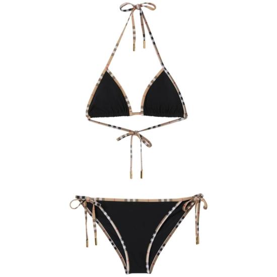  버버리 비키니 수영복 비치웨어 비키니 블랙/뉴트럴