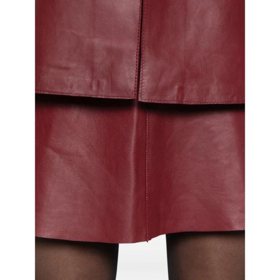  바이말렌비거 숏 스커트 말렌 비르거 가죽  레드 - BY MALENE BIRGER