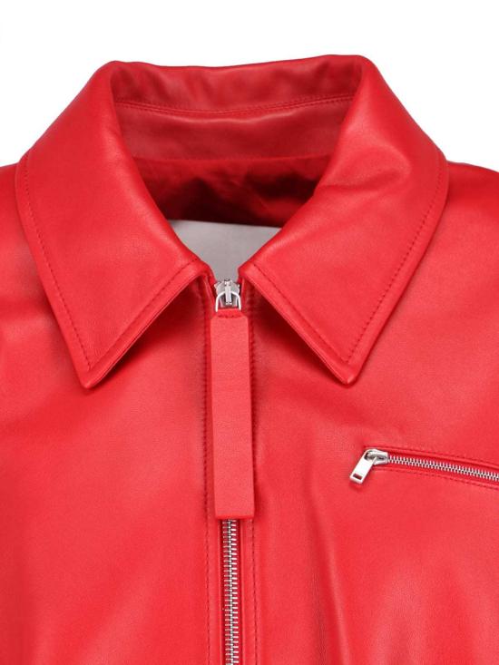  질샌더 봄버 자켓 질 샌더 레드 가죽 봄버 재킷 - JIL SANDER