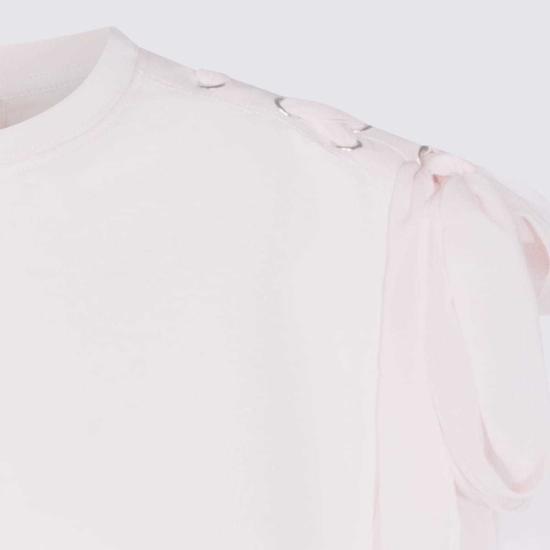  트윈셋 반팔 티셔츠 라이트 핑크 코튼 티셔츠 사비아 로사 - TWINSET