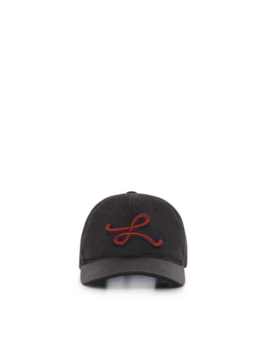  로에베 모자 코튼 햇 (L 아플리케 장식, 블랙)