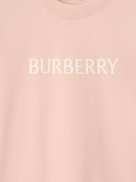  버버리 반팔 티셔츠 로고 코튼 티셔츠 라일락색 - BURBERRY