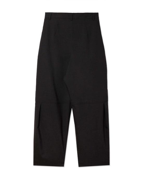  세이지 네이션 스트레이트 팬츠 트로피컬 울 더블 플리츠 주시 팬츠 차콜 - SAGE NATION