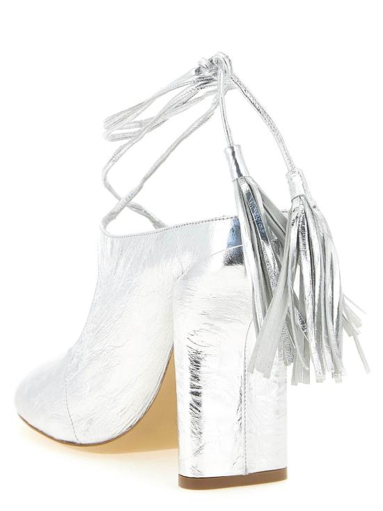  드리스 반 노튼 뮬/슬리퍼 드리스 반 노텐 라미네이트 가죽 뮬 실버 - DRIES VAN NOTEN