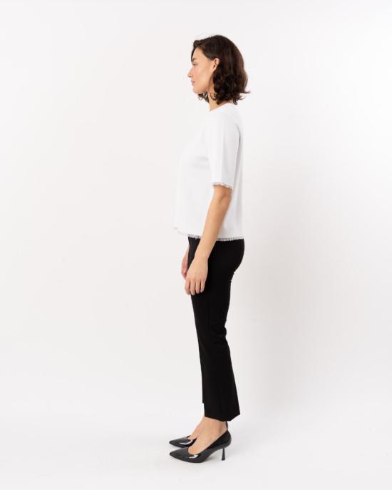  엘리엇 로렌 스트레이트 팬츠 니트 풀온 스트레이트 레그 팬츠 블랙 - ELLIOTT LAUREN