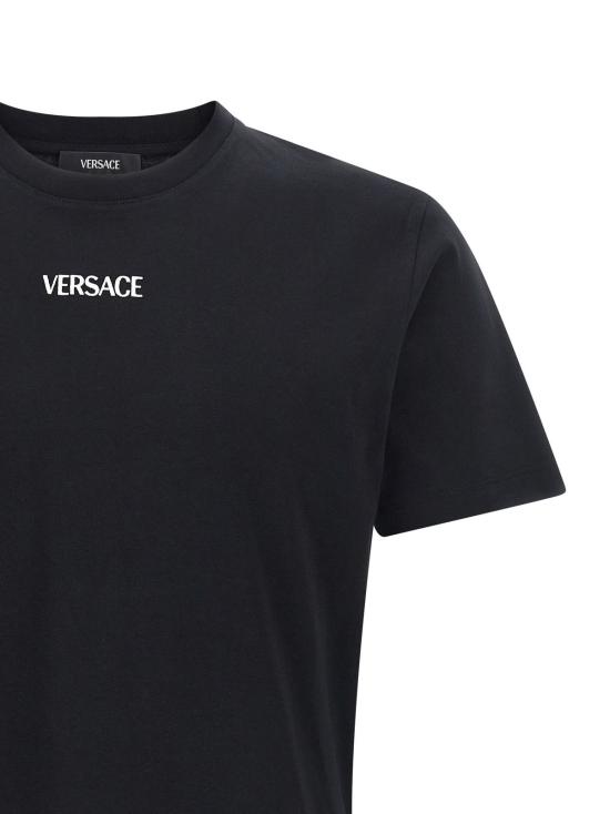  베르사체 반팔 티셔츠 로고 티셔츠 블랙 - VERSACE