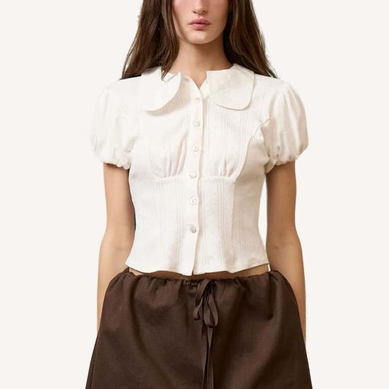  ZEMETA 블라우스 제메타 화이트 크림  탑