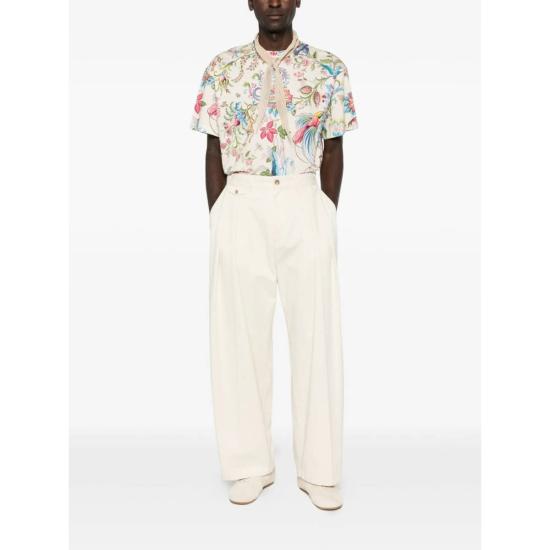  에트로 반팔 티셔츠 크루넥  라이트 베이지/멀티컬러 - ETRO