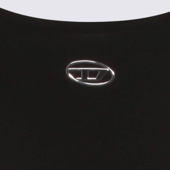  디젤 미디 원피스 코튼 드레스 블랙 - DIESEL