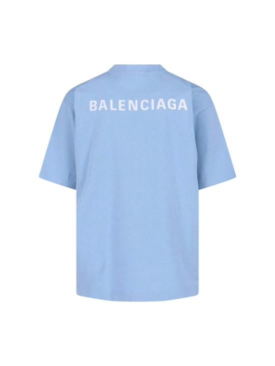  발렌시아가 반팔 티셔츠 로고 티셔츠 라이트 블루 - BALENCIAGA