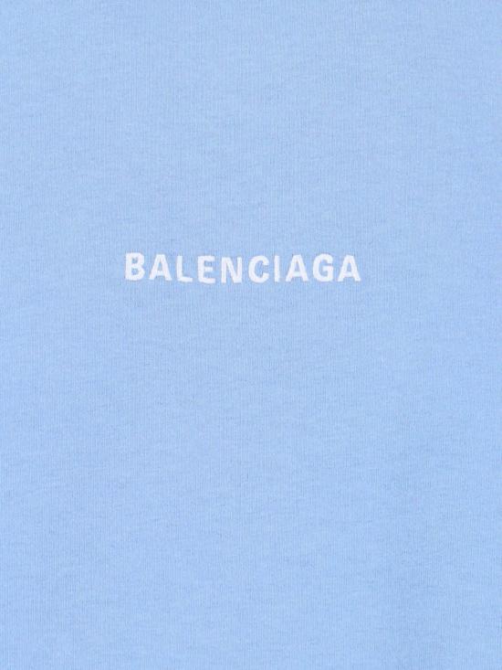  발렌시아가 반팔 티셔츠 로고 티셔츠 라이트 블루 - BALENCIAGA