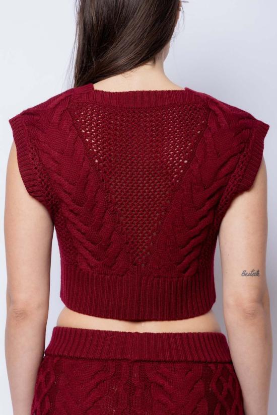  팡 뉴욕 베스트 팡 청크 니트 스웨터  버건디 - FANG NYC