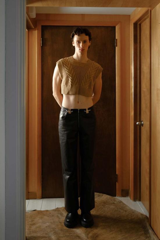  팡 뉴욕 베스트 팡 청크 니트 스웨터  버건디 - FANG NYC