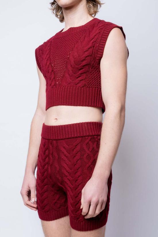  팡 뉴욕 베스트 팡 청크 니트 스웨터  버건디 - FANG NYC