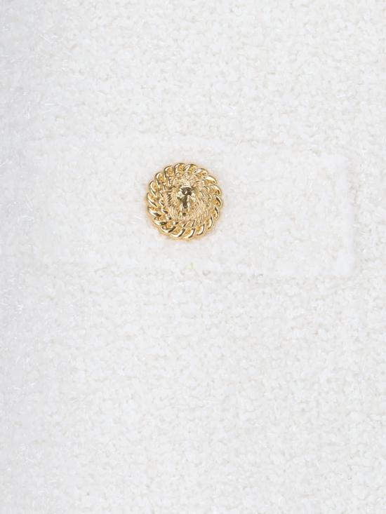  발망 숏 스커트 버튼 미니스커트 화이트 - BALMAIN