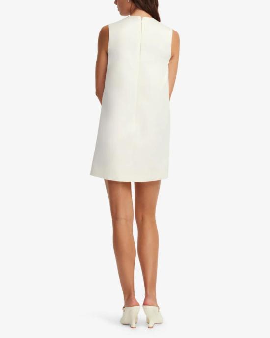  레오 린 숏 원피스 이본느 아플리케 플로럴 미니 드레스, 바인 프린트 인 스노우 - LEO LIN