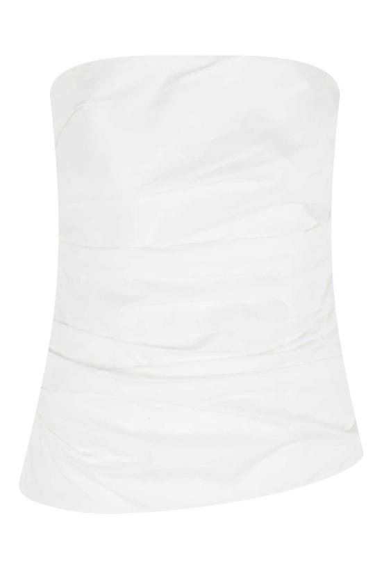  조나단 심카이 민소매 티셔츠 에머슨 루치드 뷔스티에 화이트