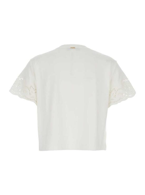  트윈셋 반팔 티셔츠 니트웨어 티셔츠 화이트 - TWINSET