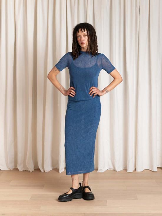  알리 골든 반팔 티셔츠 뉴 메쉬 티셔츠 탑 - ALI GOLDEN