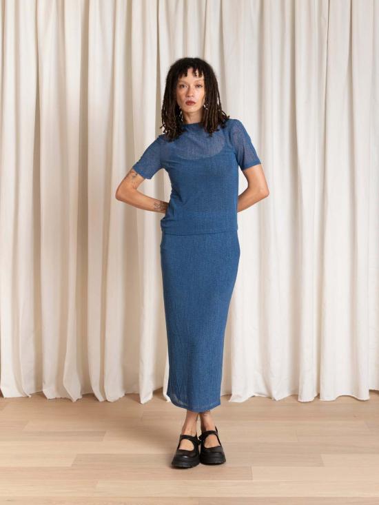  알리 골든 반팔 티셔츠 뉴 메쉬 티셔츠 탑 - ALI GOLDEN