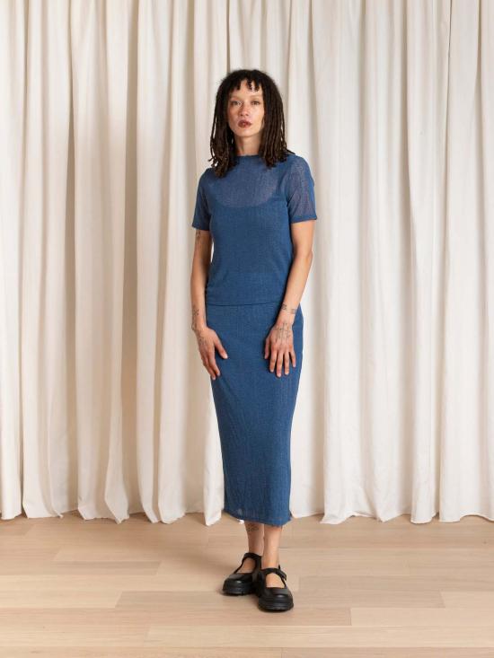  알리 골든 반팔 티셔츠 뉴 메쉬 티셔츠 탑 - ALI GOLDEN