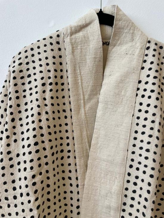  해피 프렌치 갱 코트 블랙 도트 화이트 - HAPPY FRENCH GANG