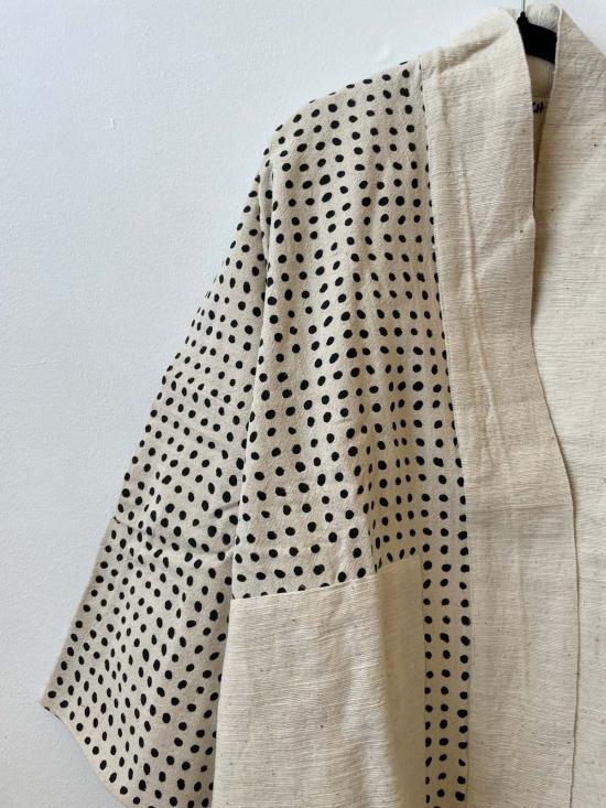  해피 프렌치 갱 코트 블랙 도트 화이트 - HAPPY FRENCH GANG