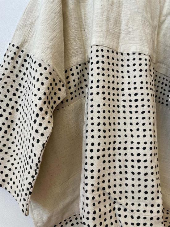  해피 프렌치 갱 코트 블랙 도트 화이트 - HAPPY FRENCH GANG