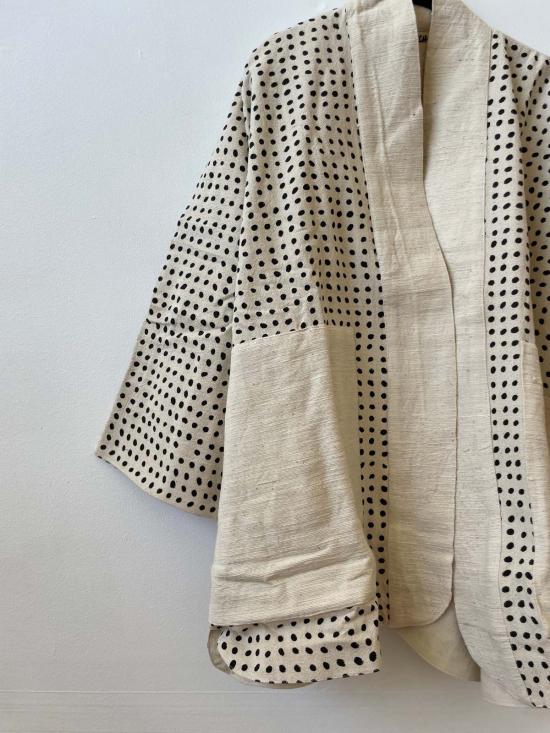  해피 프렌치 갱 코트 블랙 도트 화이트 - HAPPY FRENCH GANG